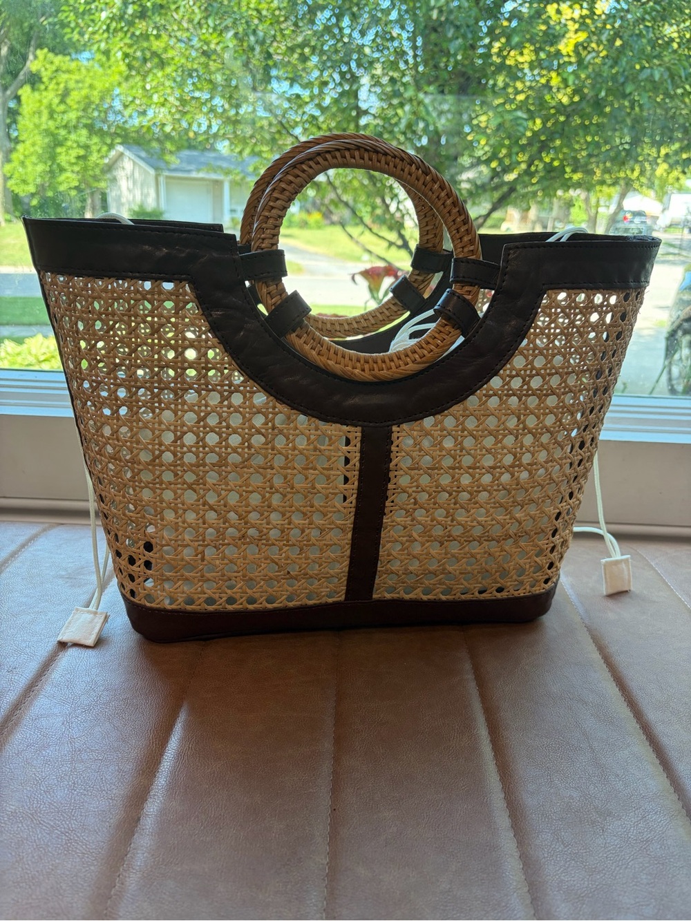 Jelavu Hilton handwoven cane tote bag